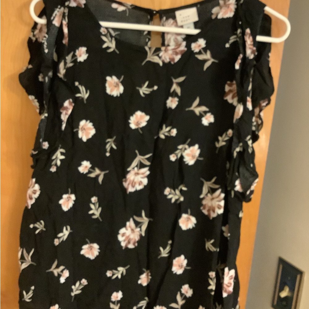 Floral Black Women's Top